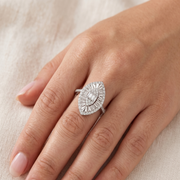 Luxury 925 Sterling Silver Emerald Marquise Sparkling CZ Diamond Look